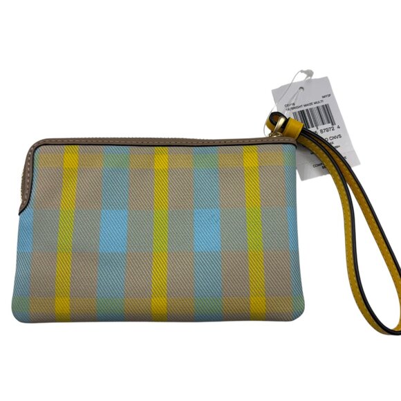 Coach Corner Zip Wristlet Bag In Bright Maize Multi Color Print- Designer - NWT - Picture 3 of 11